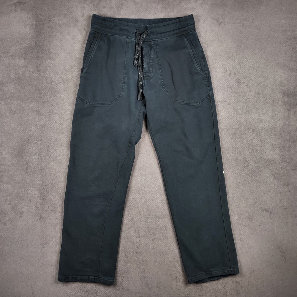 Lululemon Sweatpants Mens Large Black Relaxed Fit Drawstring Button Fly 35x34